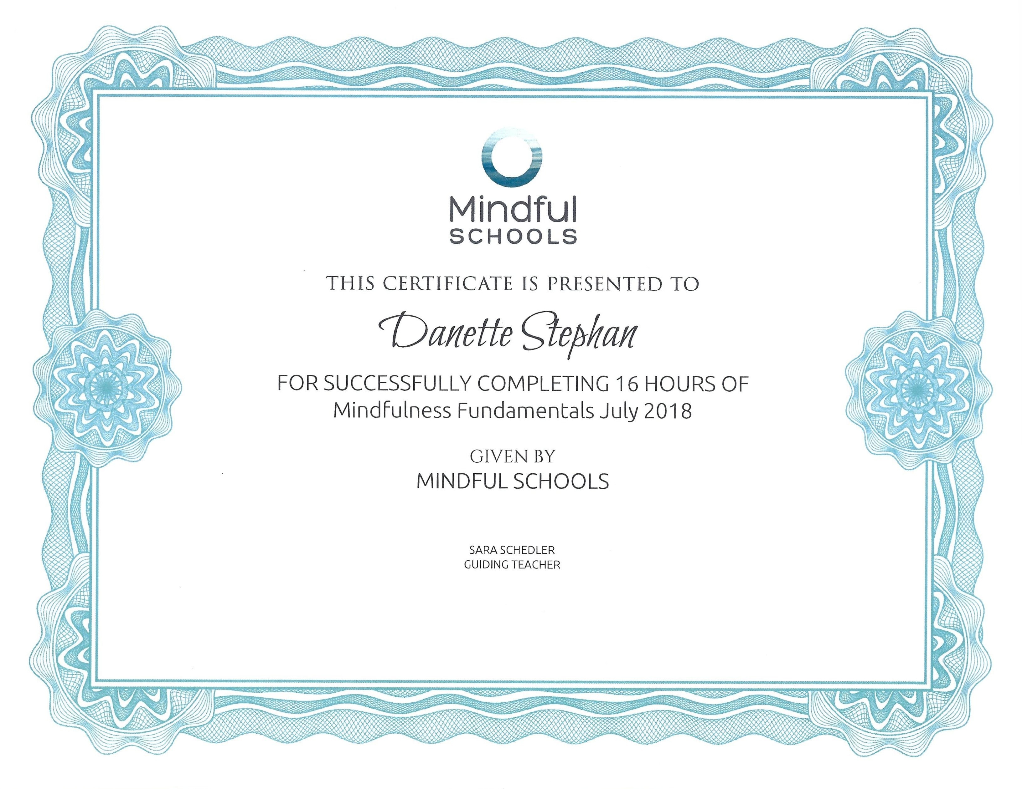 Mindful Schools — Mindfulness Fundamentals Certificate